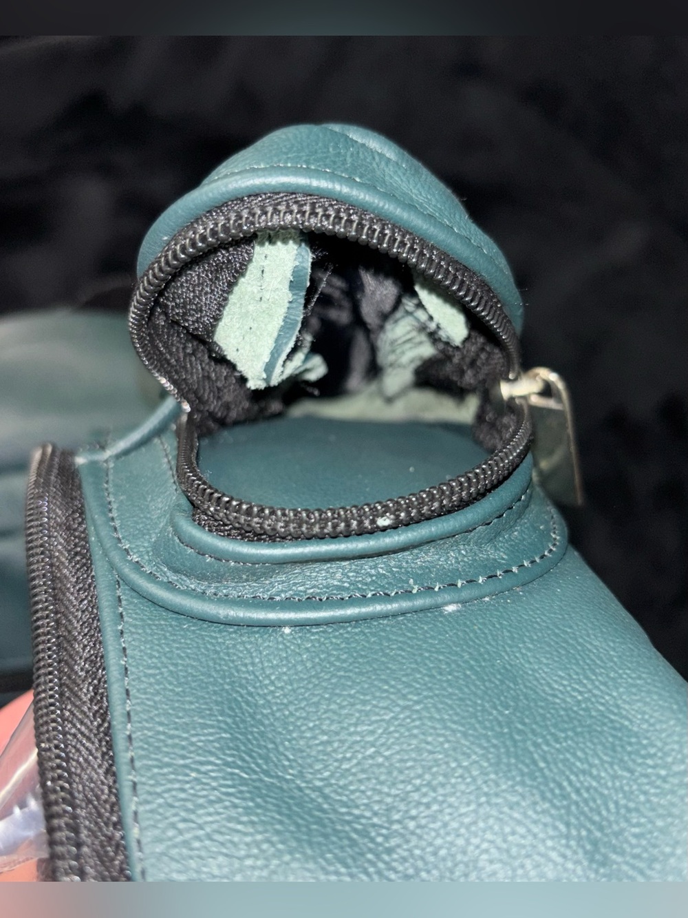 Genuine Leather Teal Crossbody Chest Sling Bag Made in Mexico - Picture 12 of 16